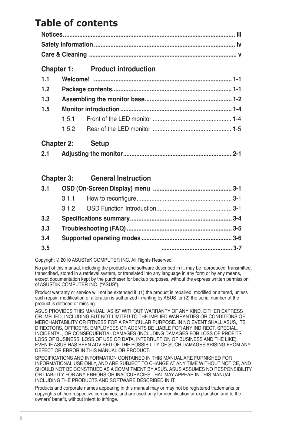 Asus MS228H-W User Manual | Page 2 / 19