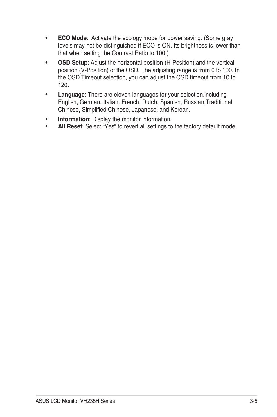 Asus VH238T User Manual | Page 16 / 19