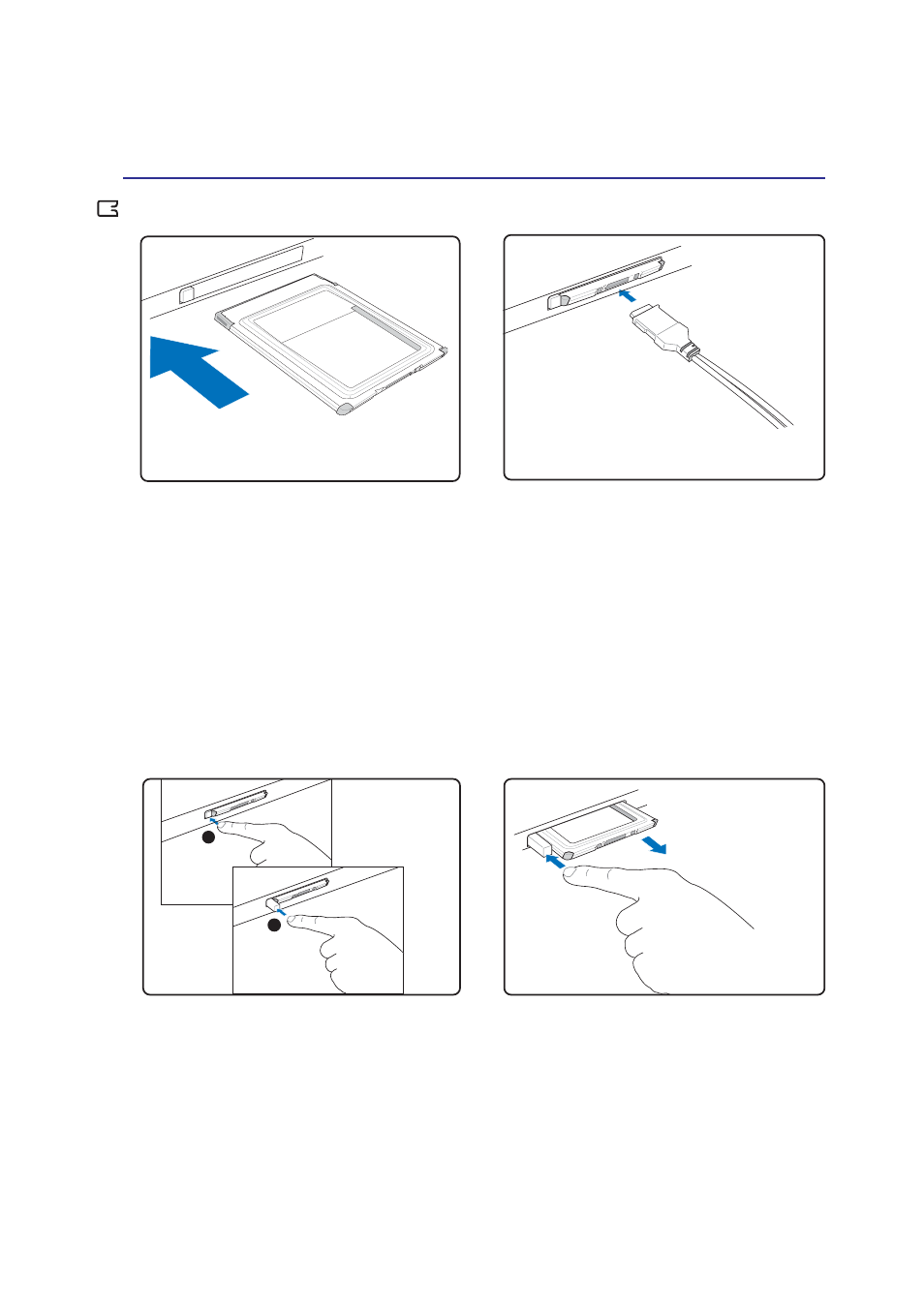 Inserting a pc card (pcmcia), Removing a pc card (pcmcia) | Asus U5A User Manual | Page 39 / 74