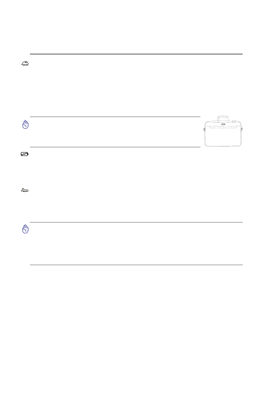 Transportation precautions | Asus U5A User Manual | Page 8 / 74