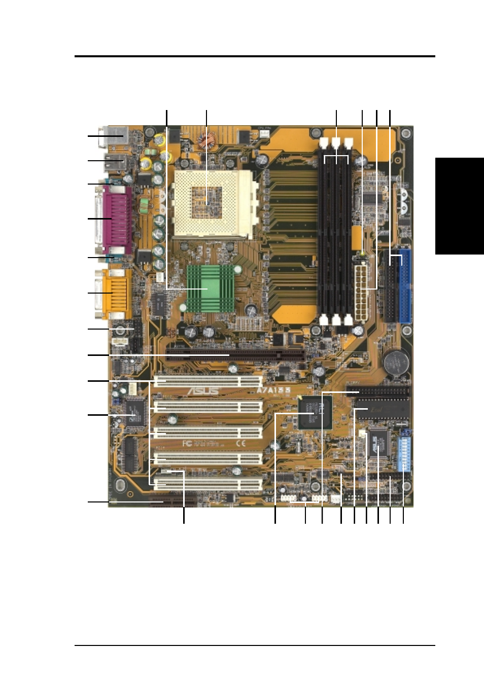 Features, 1 component locations | Asus A7A133 User Manual | Page 13 / 96