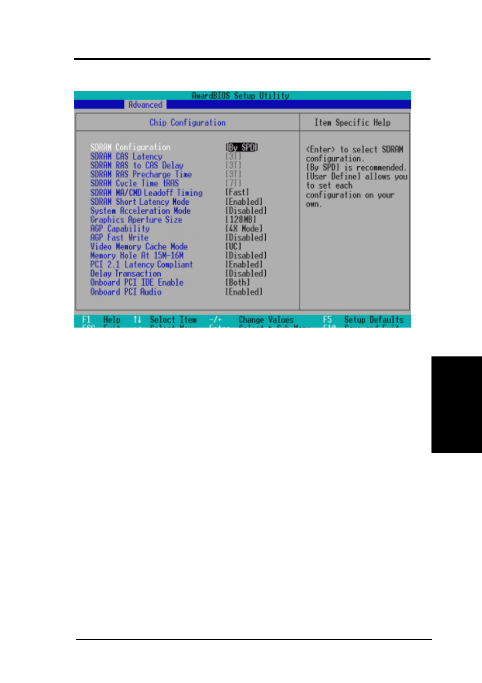 Bios setup, 1 chip configuration | Asus A7A133 User Manual | Page 59 / 96