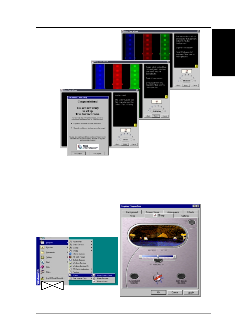 Software reference, 2 the 3deep control panel | Asus A7A133 User Manual | Page 89 / 96