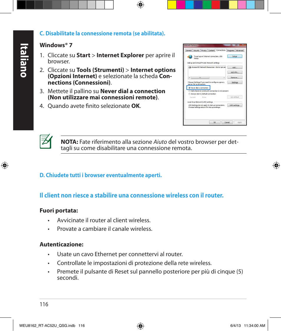 Italiano | Asus RT-AC52U User Manual | Page 113 / 178