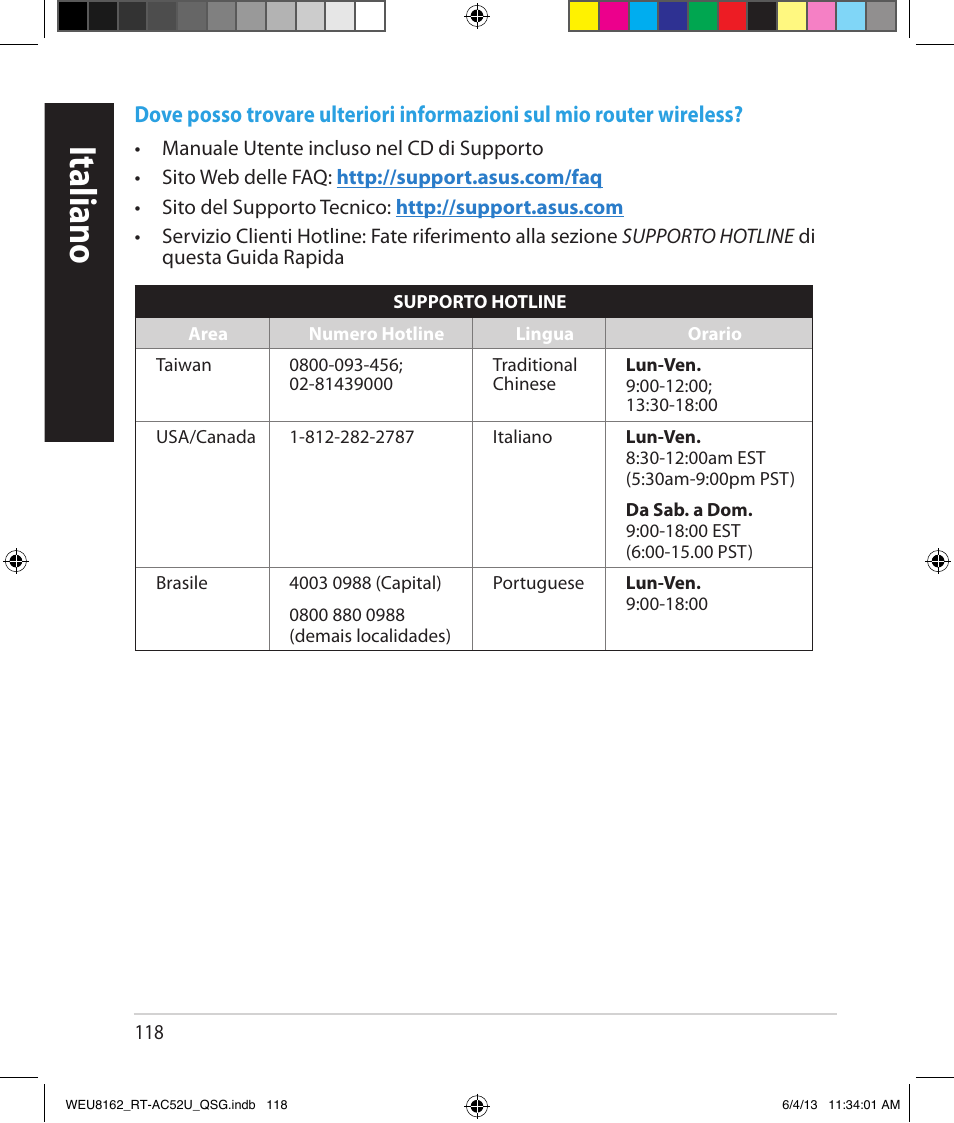 Italiano | Asus RT-AC52U User Manual | Page 115 / 178