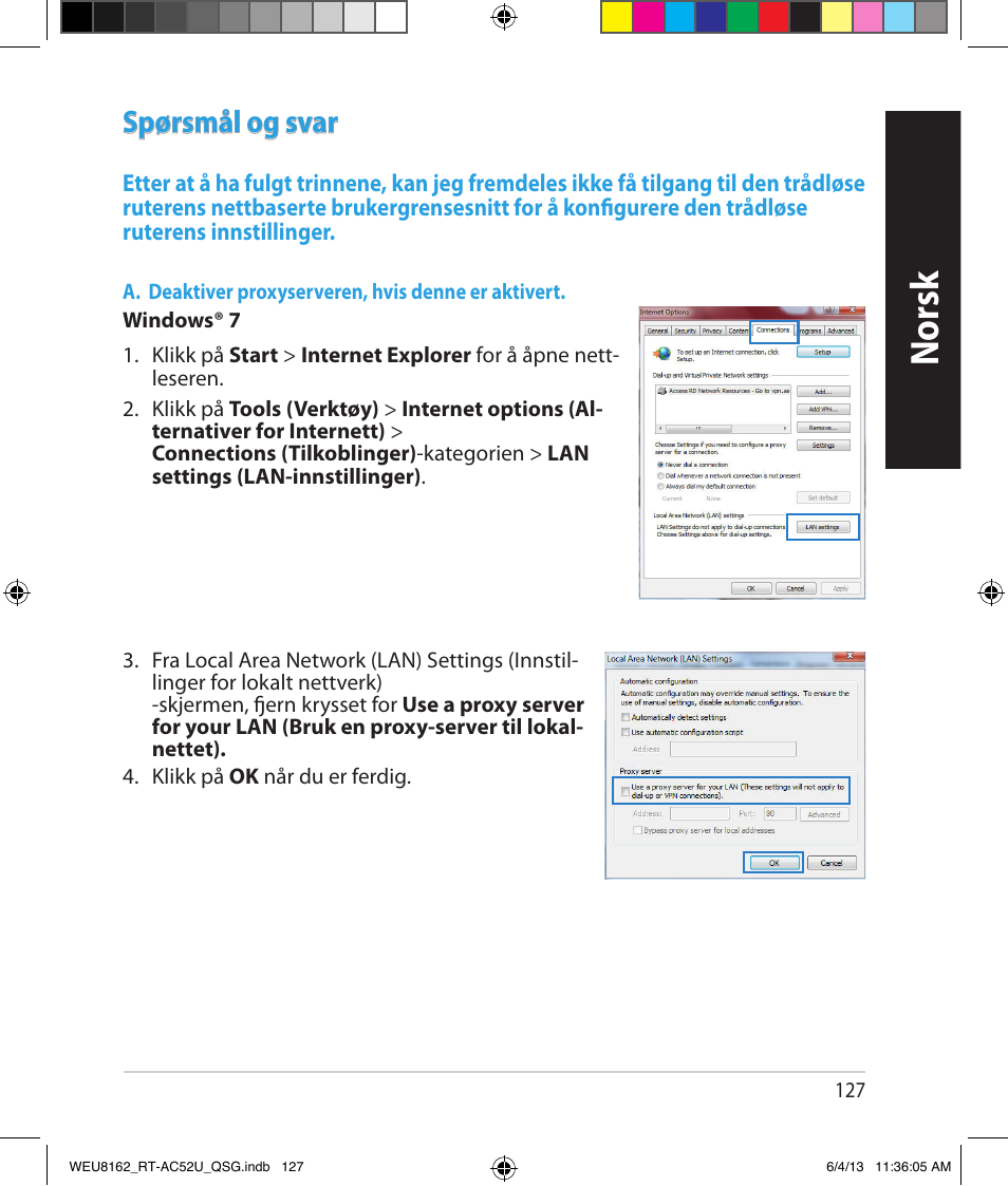 Norsk, Spørsmål og svar | Asus RT-AC52U User Manual | Page 124 / 178