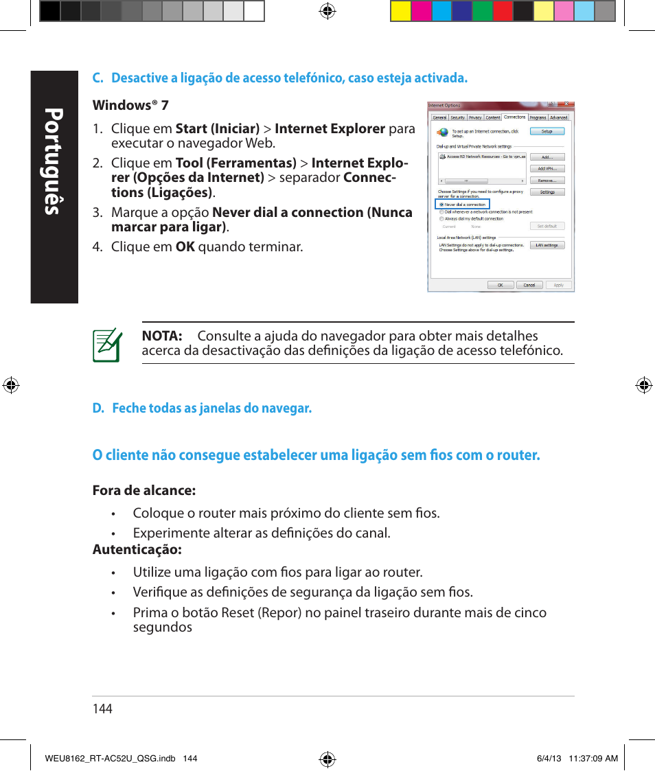 Por tuguês | Asus RT-AC52U User Manual | Page 141 / 178