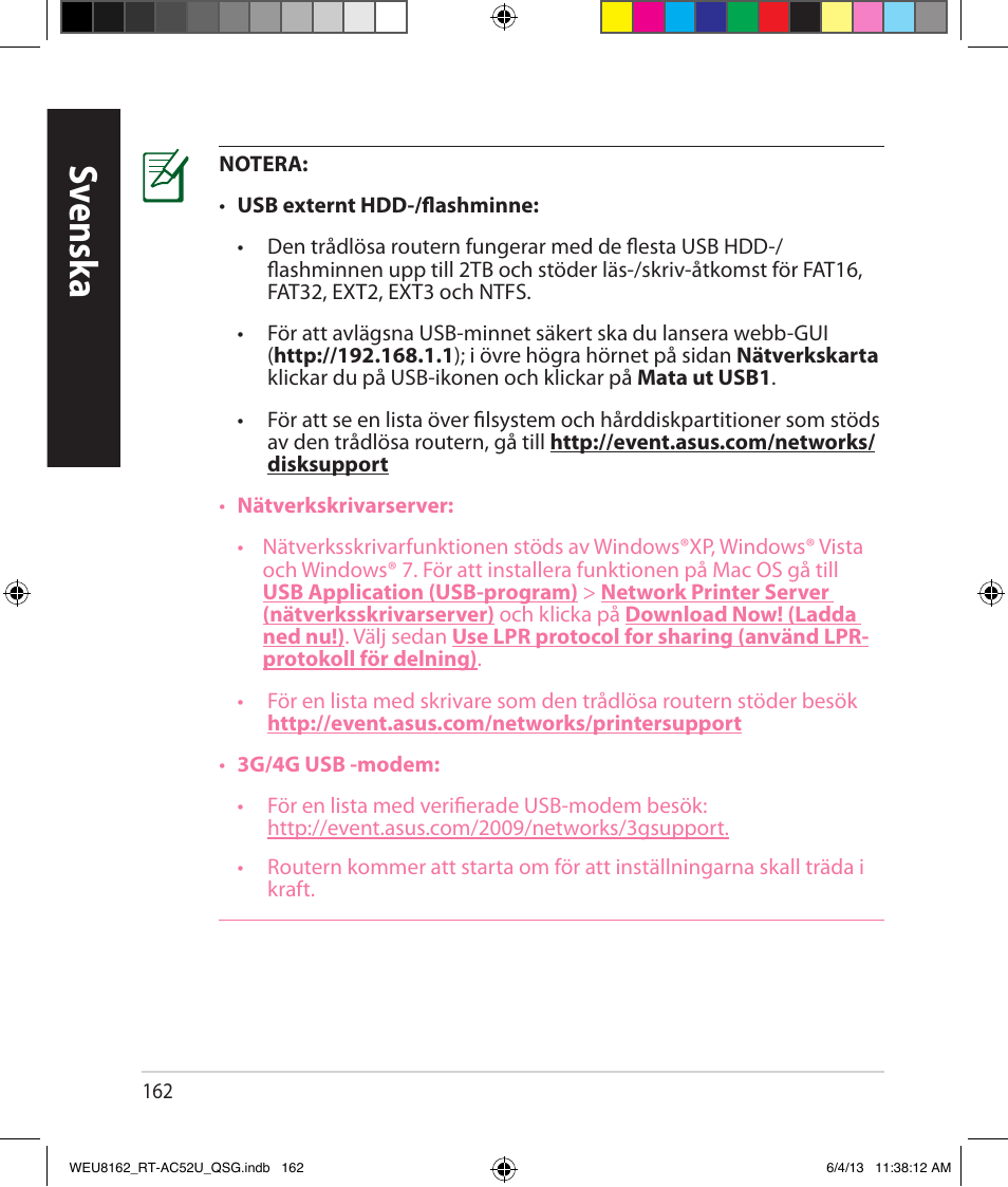 Sv ensk a | Asus RT-AC52U User Manual | Page 159 / 178