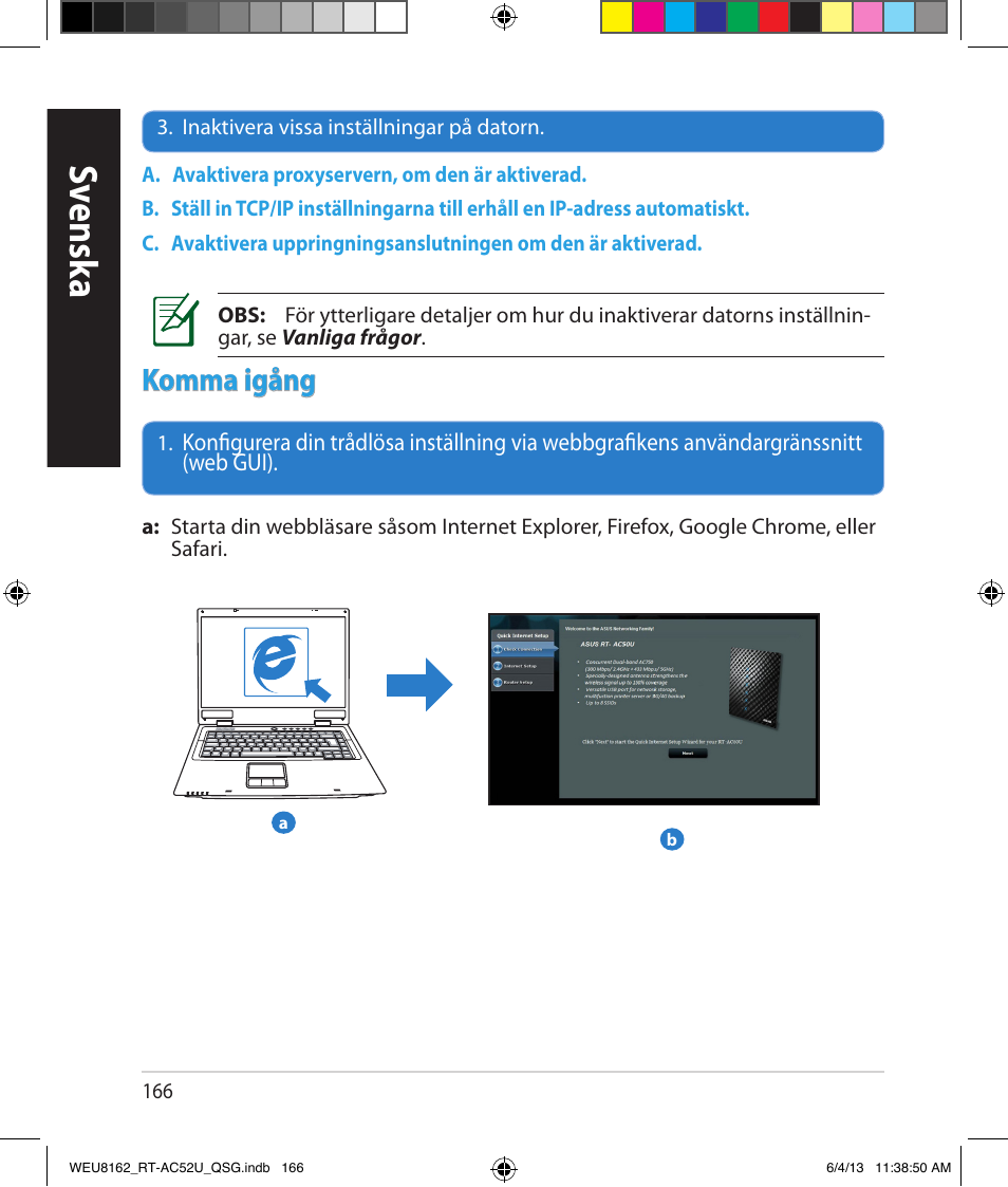 Sv ensk a, Komma igång | Asus RT-AC52U User Manual | Page 163 / 178