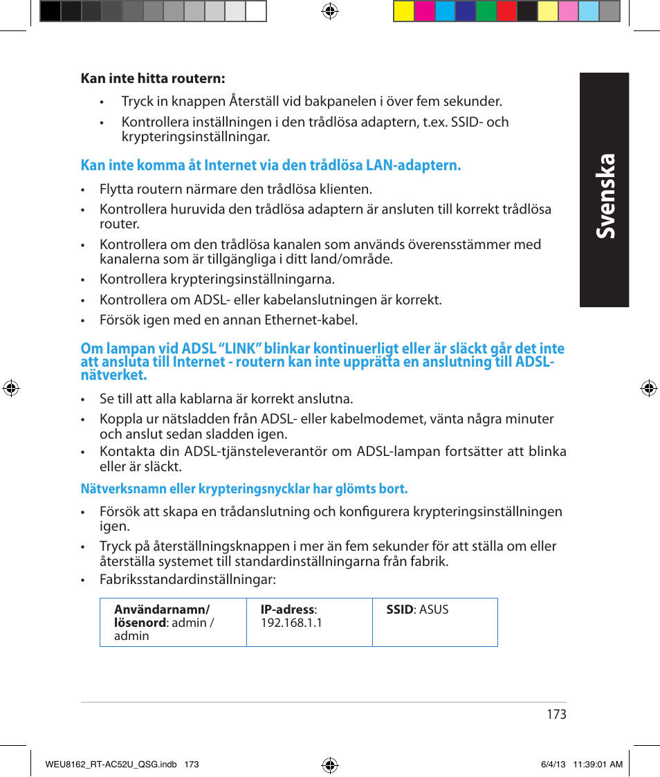 Sv ensk a | Asus RT-AC52U User Manual | Page 170 / 178