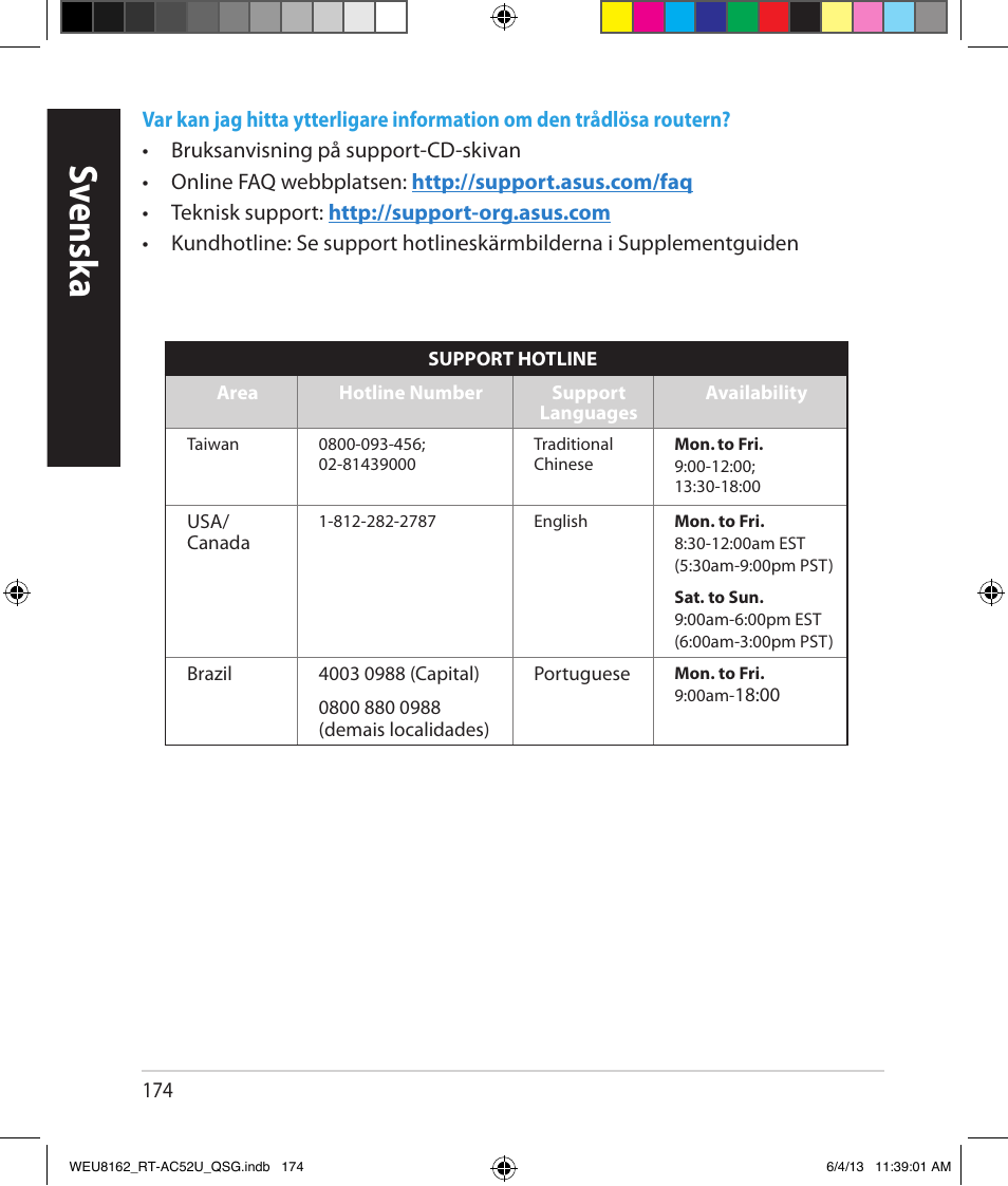 Sv ensk a | Asus RT-AC52U User Manual | Page 171 / 178