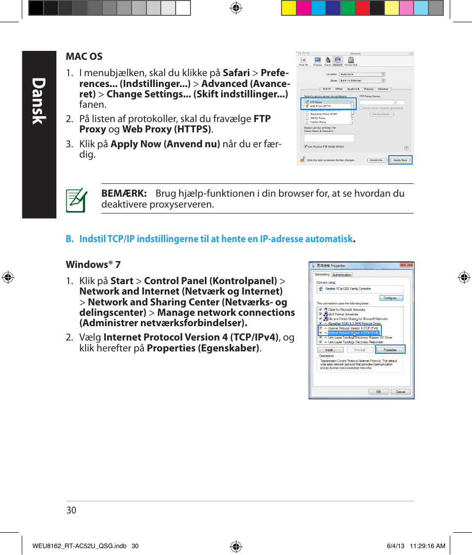Dansk | Asus RT-AC52U User Manual | Page 27 / 178
