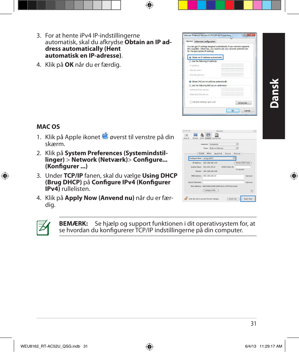 Dansk | Asus RT-AC52U User Manual | Page 28 / 178