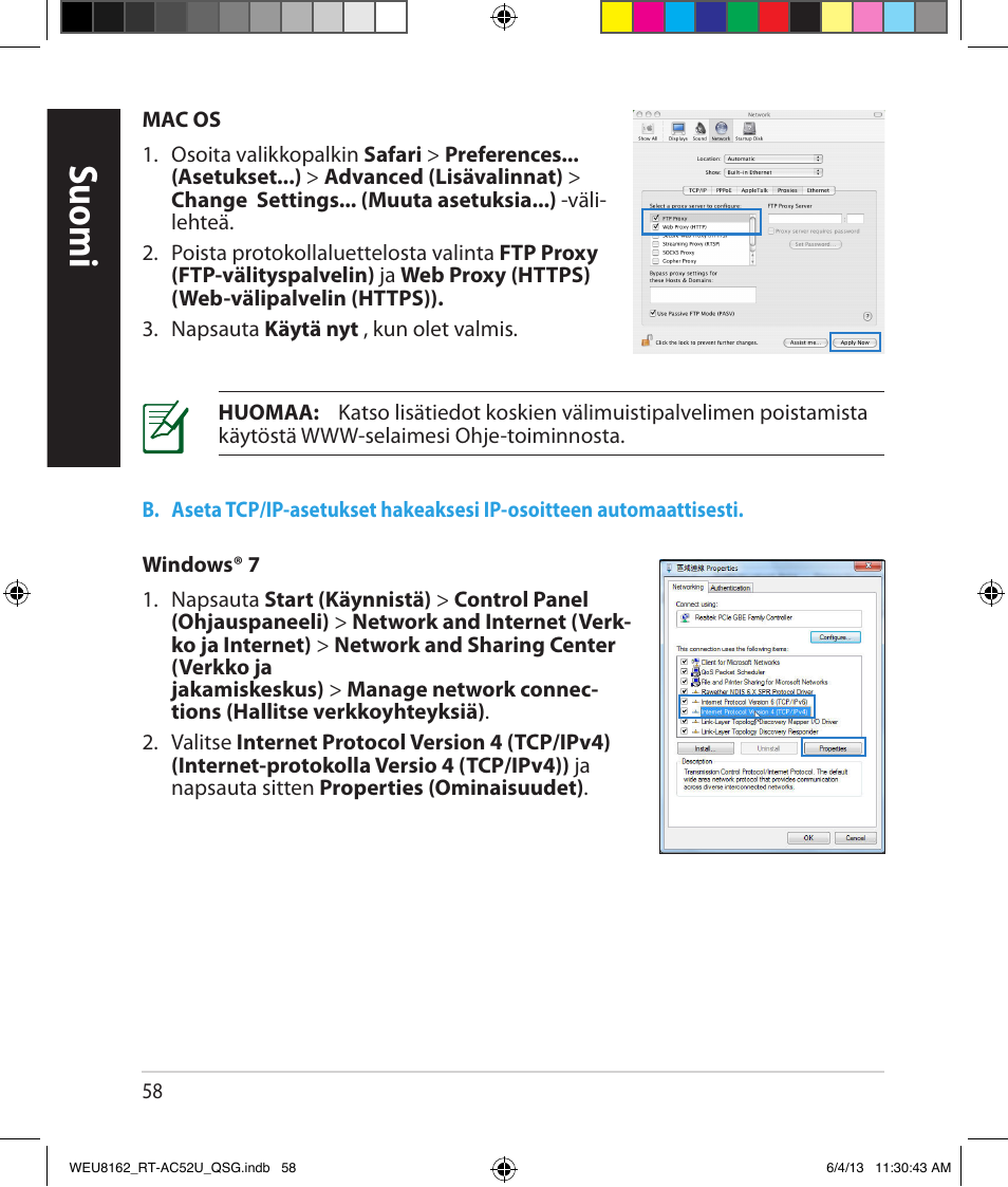 Suomi | Asus RT-AC52U User Manual | Page 55 / 178