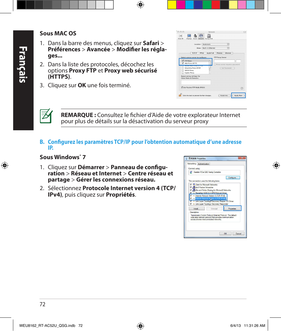 Franç ais | Asus RT-AC52U User Manual | Page 69 / 178