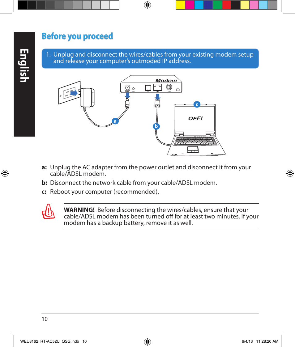 English, Before you proceed | Asus RT-AC52U User Manual | Page 7 / 178