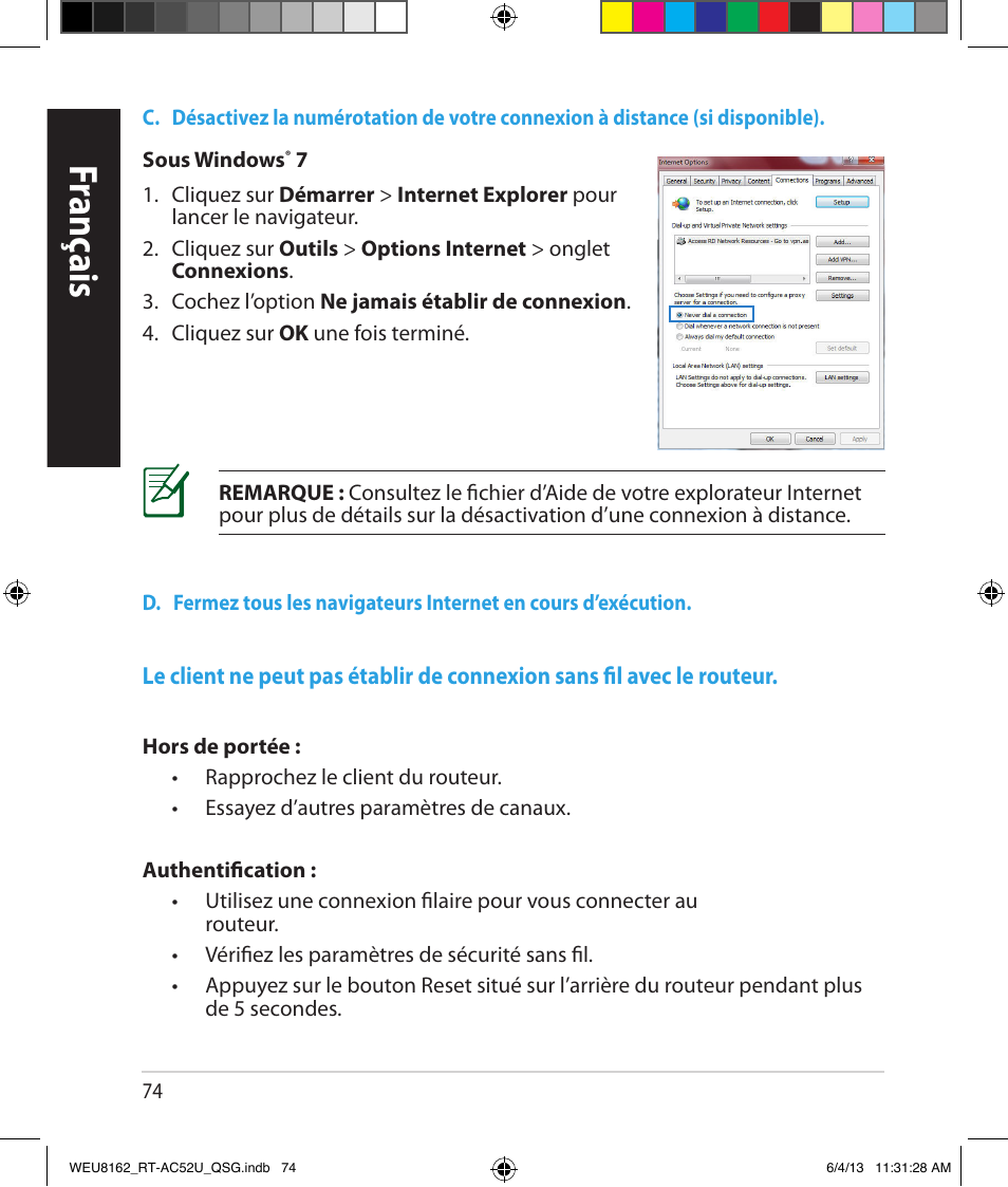 Franç ais | Asus RT-AC52U User Manual | Page 71 / 178