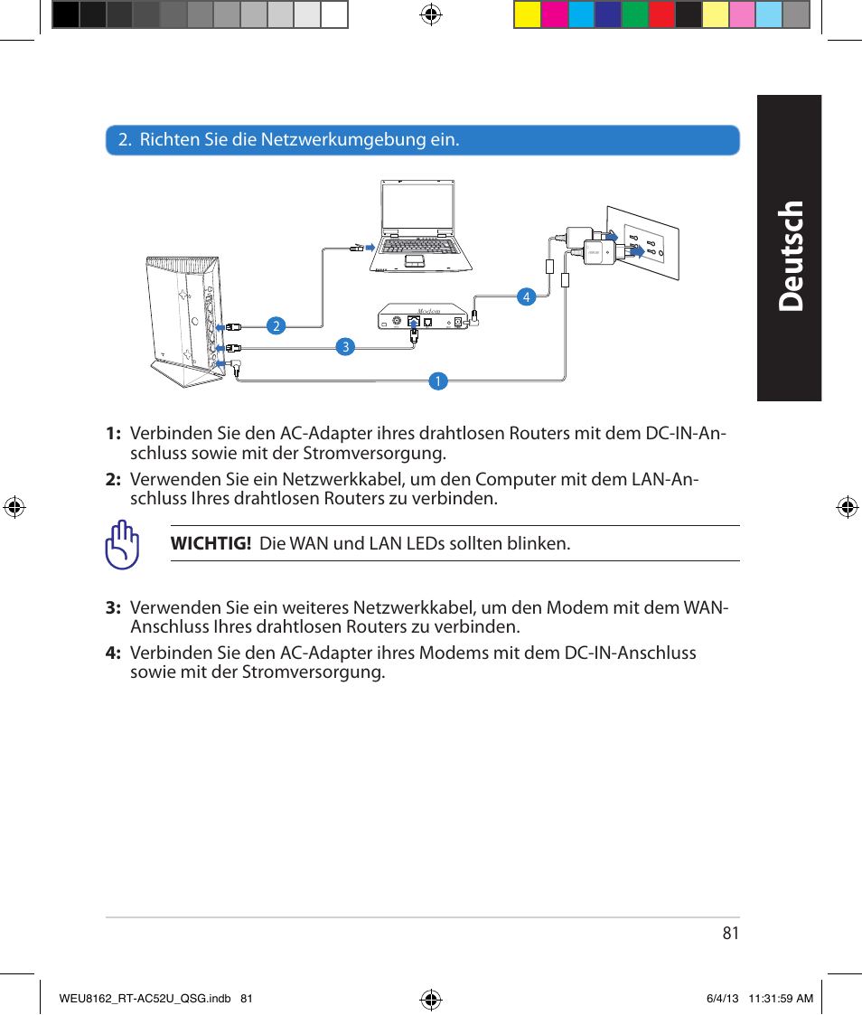 Deutsch | Asus RT-AC52U User Manual | Page 78 / 178