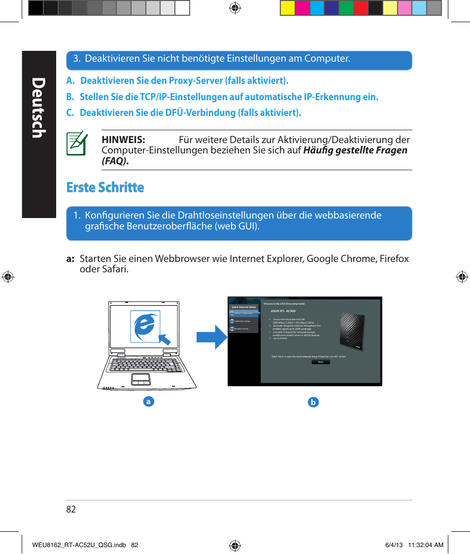 Deutsch, Erste schritte | Asus RT-AC52U User Manual | Page 79 / 178