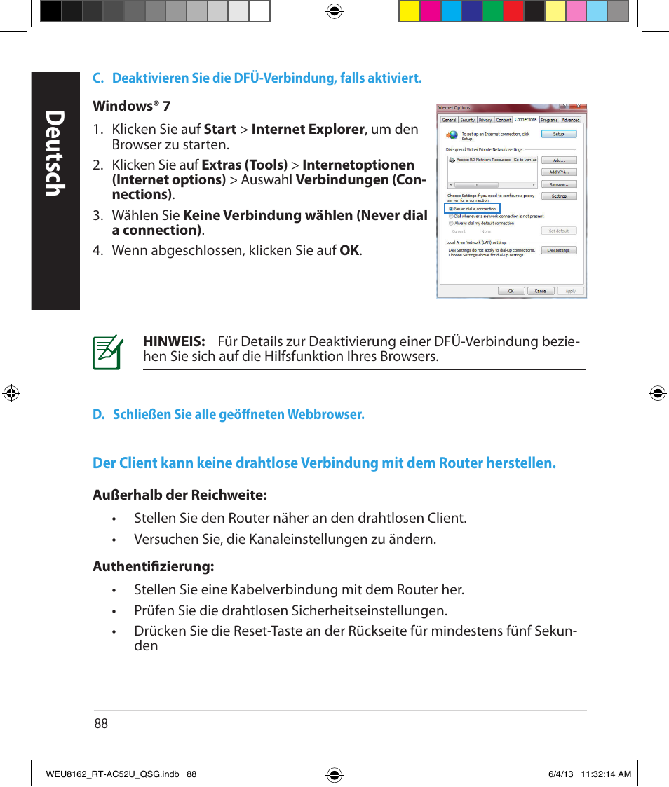 Deutsch | Asus RT-AC52U User Manual | Page 85 / 178