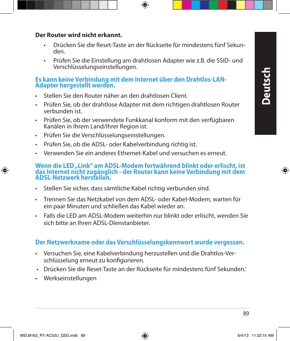 Deutsch | Asus RT-AC52U User Manual | Page 86 / 178