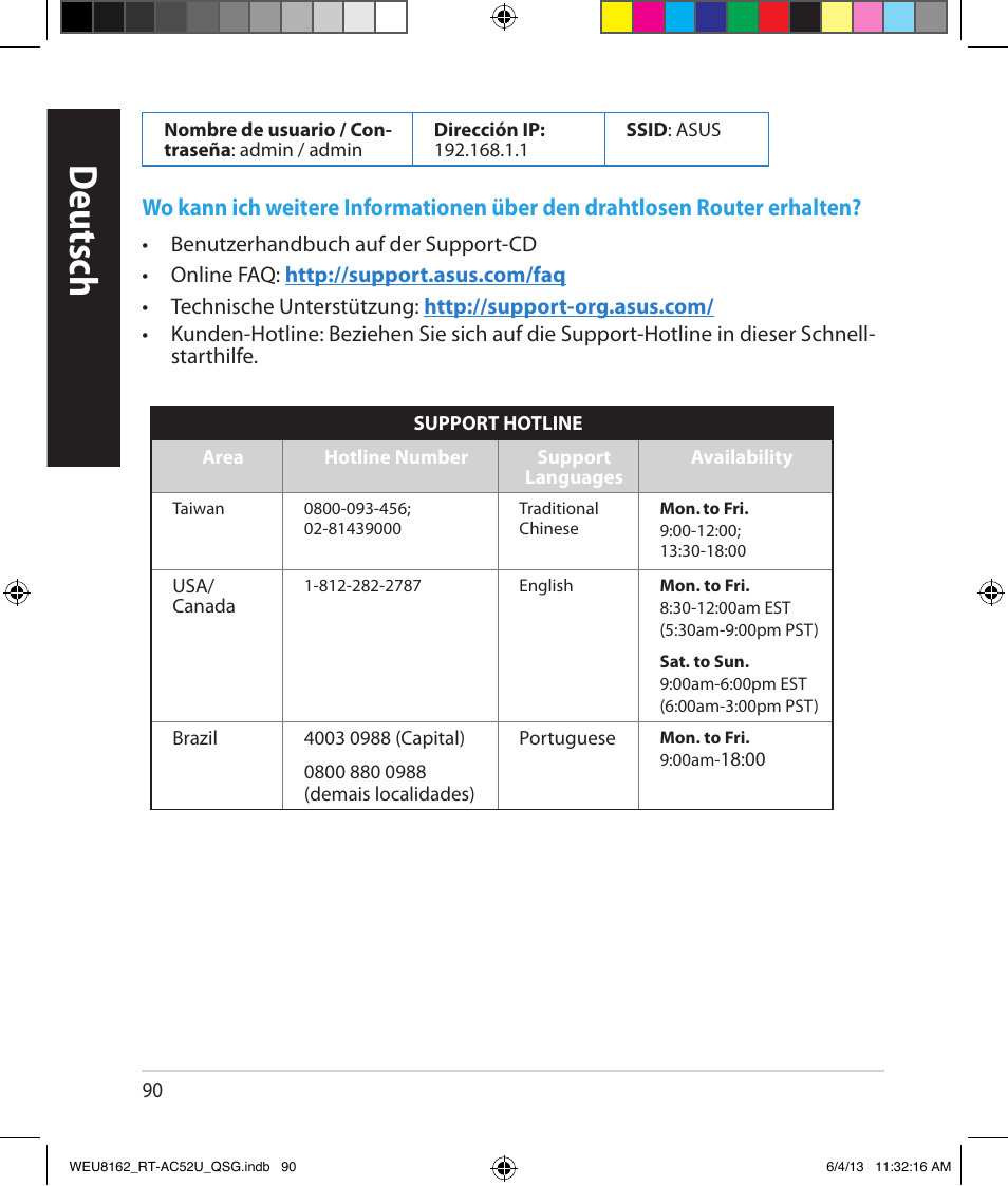 Deutsch | Asus RT-AC52U User Manual | Page 87 / 178