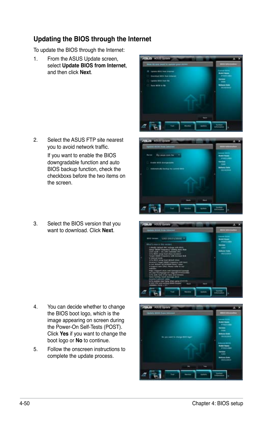 Updating the bios through the internet | Asus ESC700 G2 User Manual | Page 124 / 166