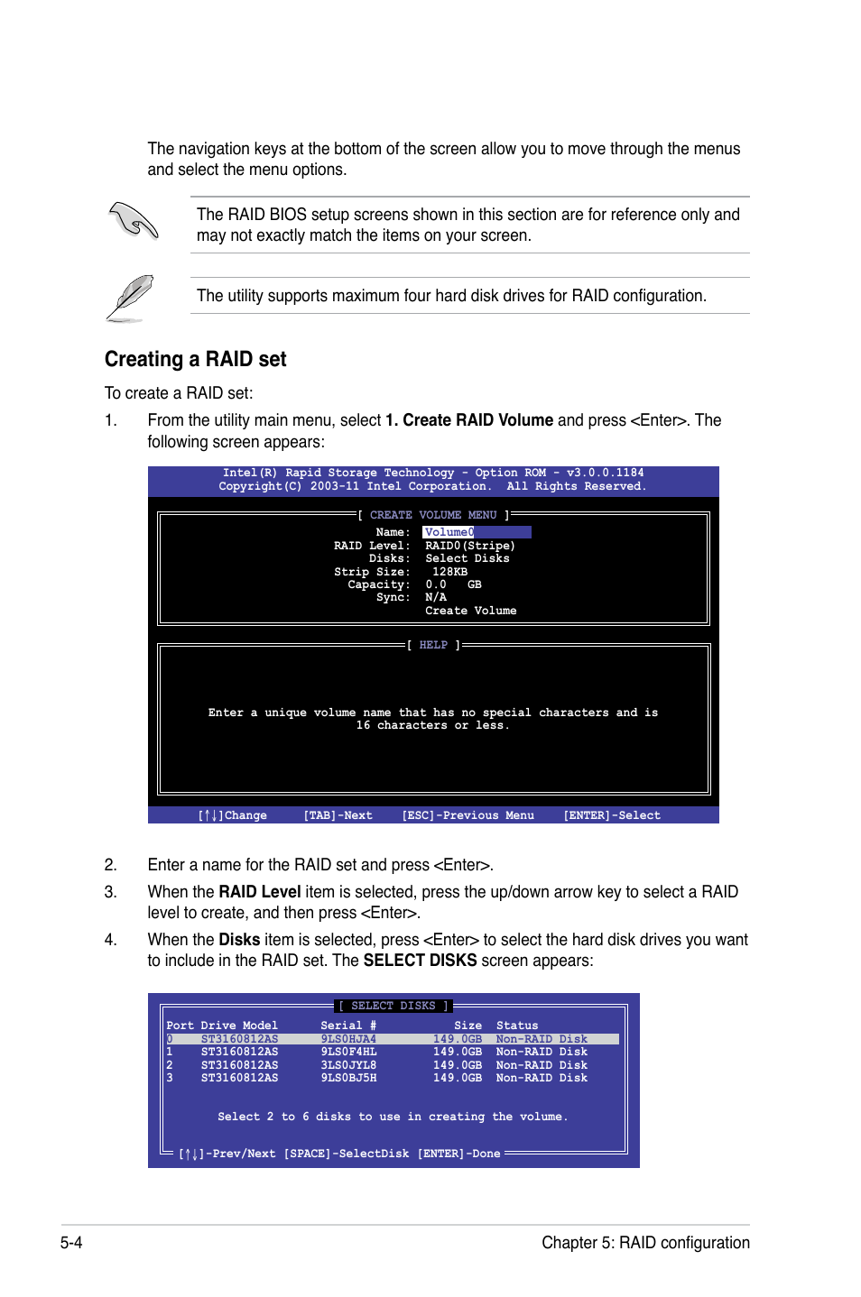 Creating a raid set | Asus ESC700 G2 User Manual | Page 134 / 166