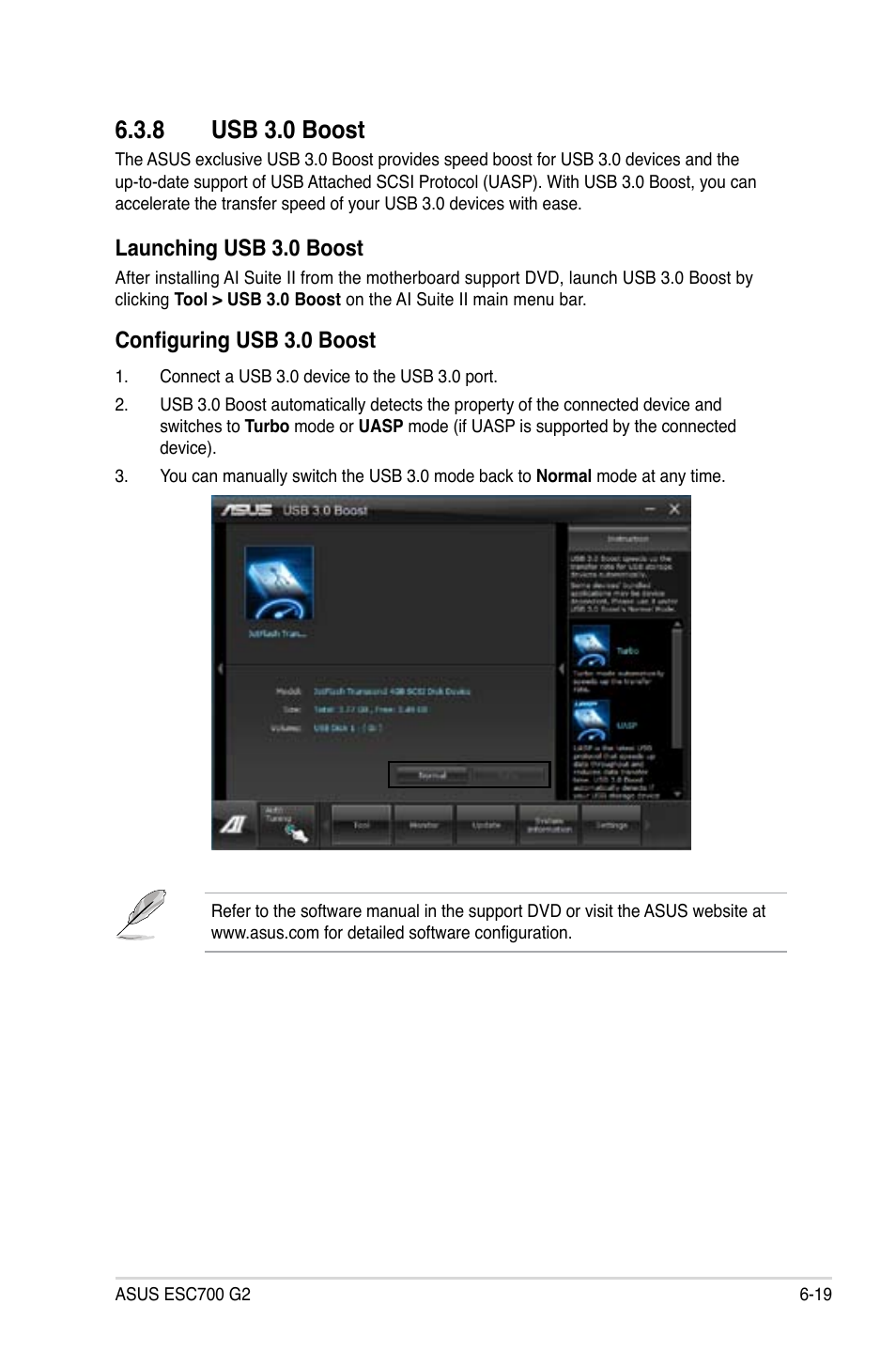 8 usb 3.0 boost, Launching usb 3.0 boost, Configuring usb 3.0 boost | Asus ESC700 G2 User Manual | Page 155 / 166