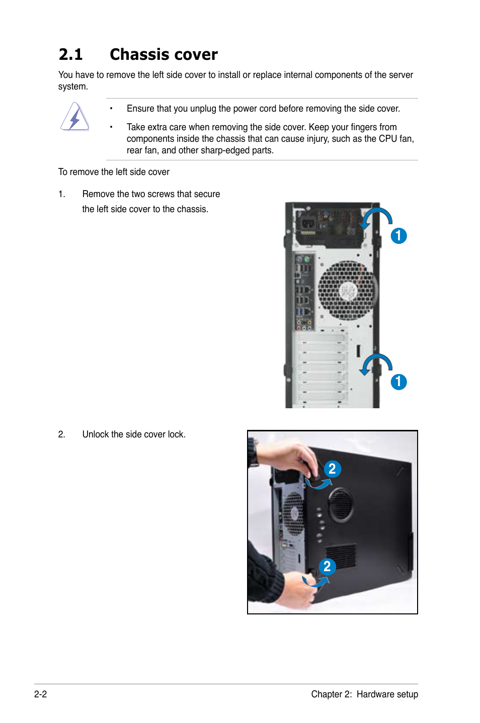 1 chassis cover | Asus ESC700 G2 User Manual | Page 20 / 166