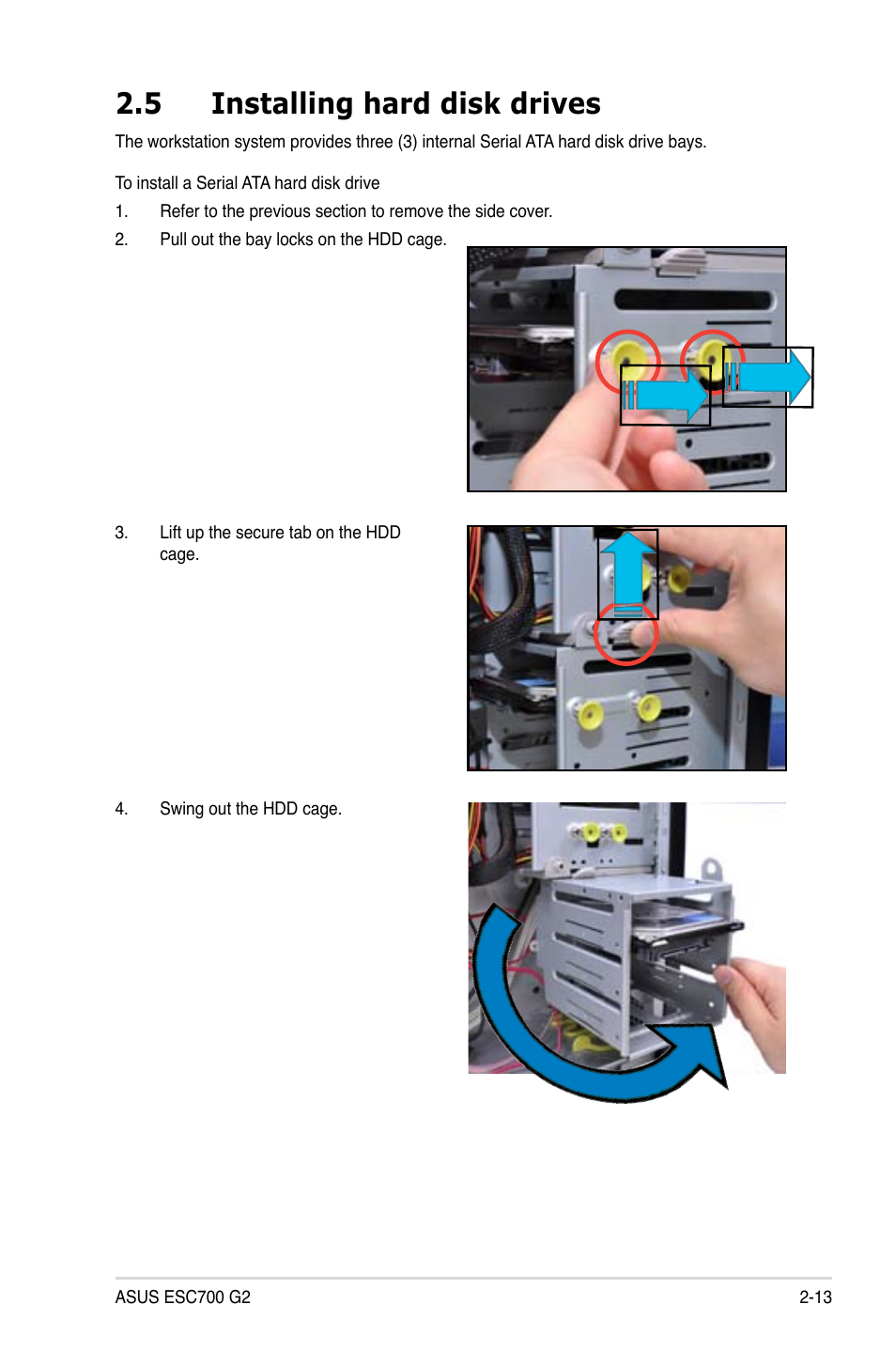 5 installing hard disk drives | Asus ESC700 G2 User Manual | Page 31 / 166