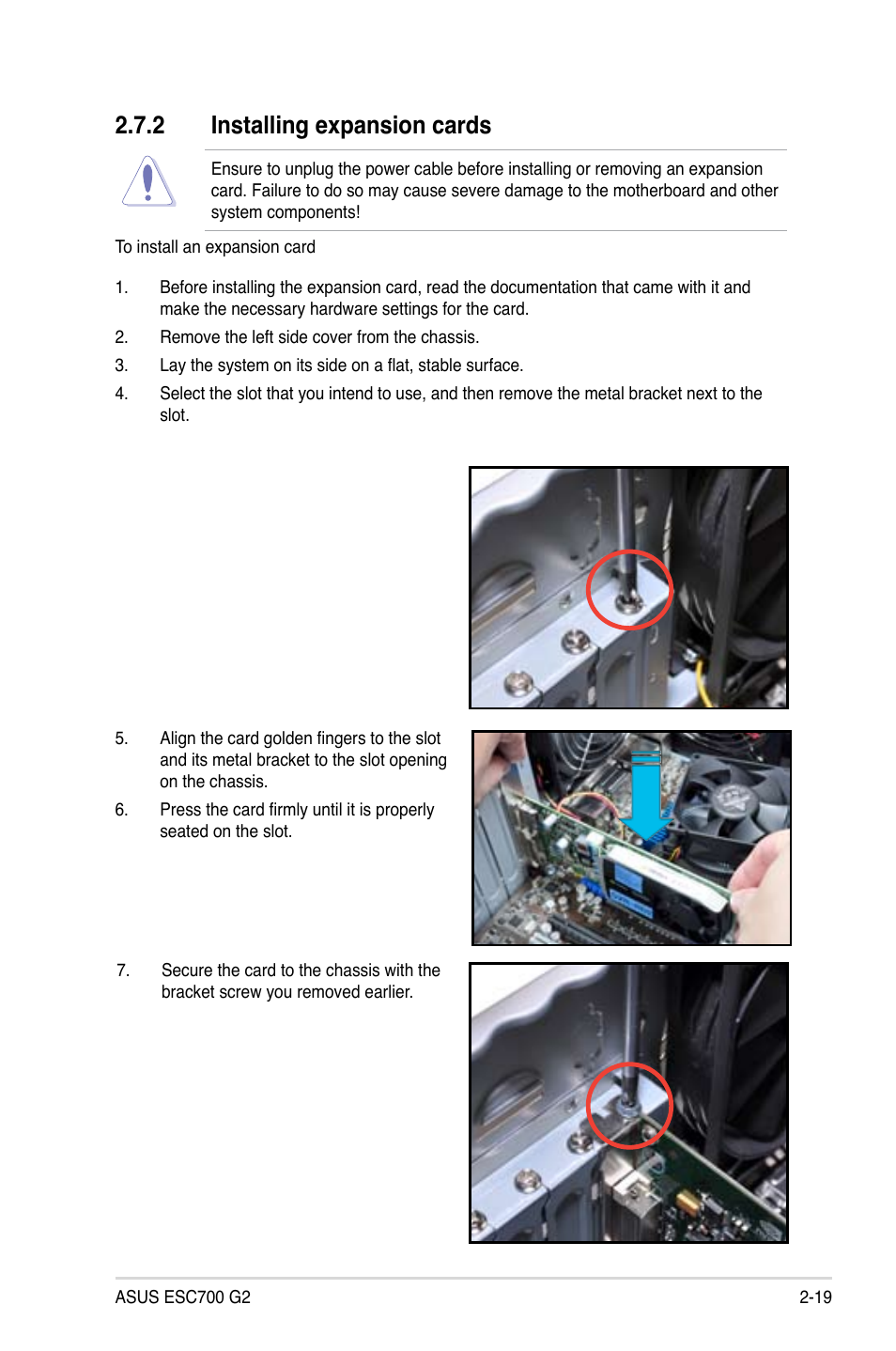 2 installing expansion cards | Asus ESC700 G2 User Manual | Page 37 / 166