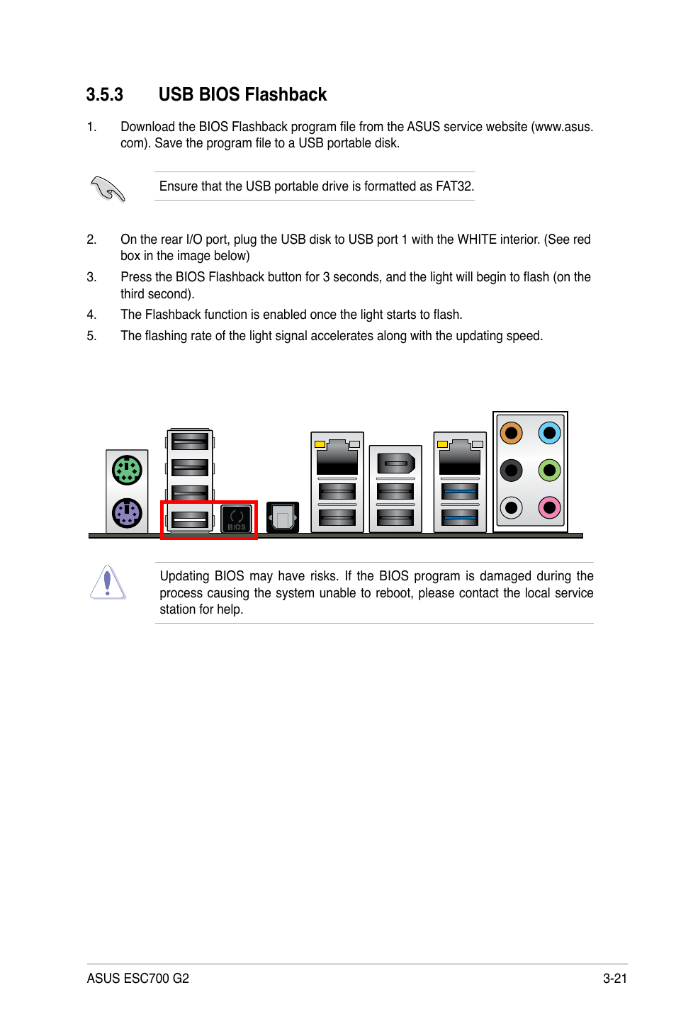 3 usb bios flashback | Asus ESC700 G2 User Manual | Page 63 / 166