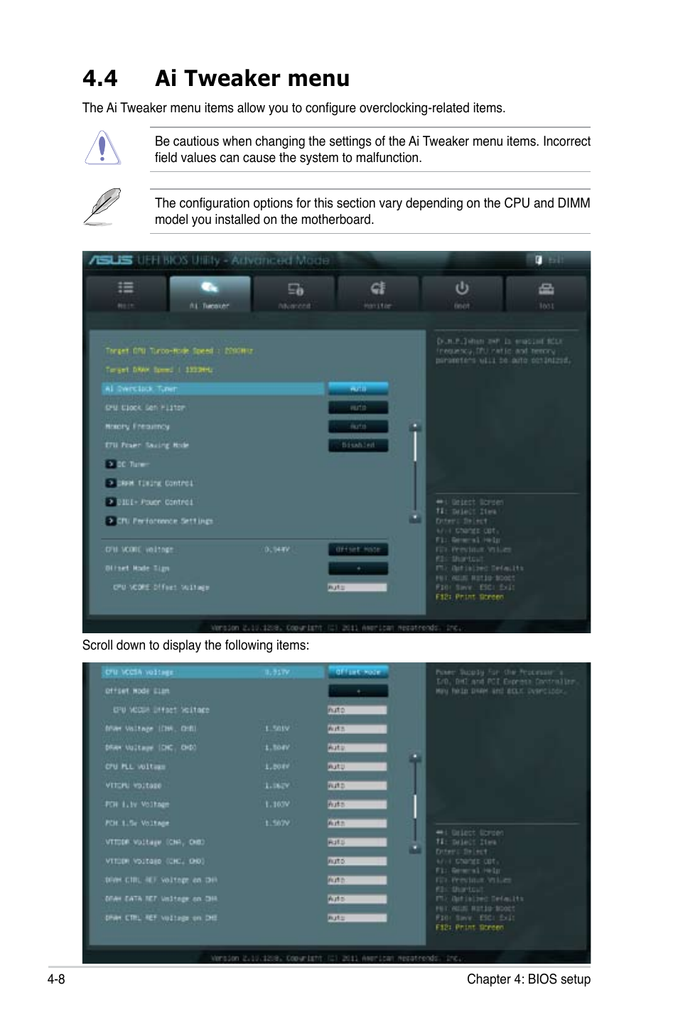 4 ai tweaker menu | Asus ESC700 G2 User Manual | Page 82 / 166