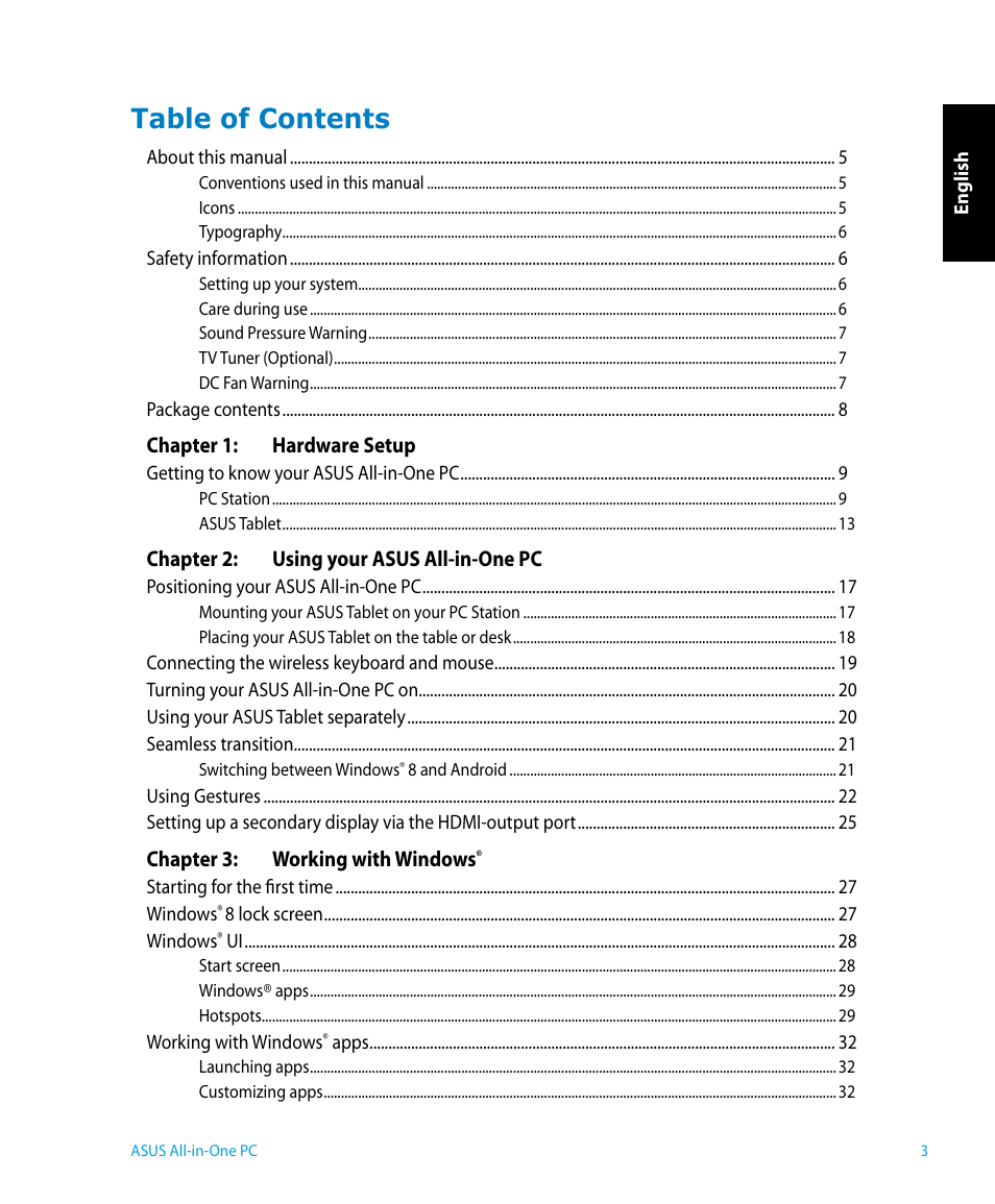 Asus P1801 User Manual | Page 3 / 58