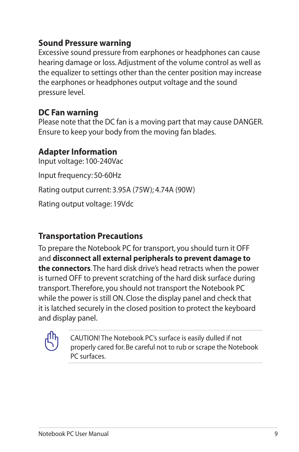 Asus B33E User Manual | Page 9 / 118