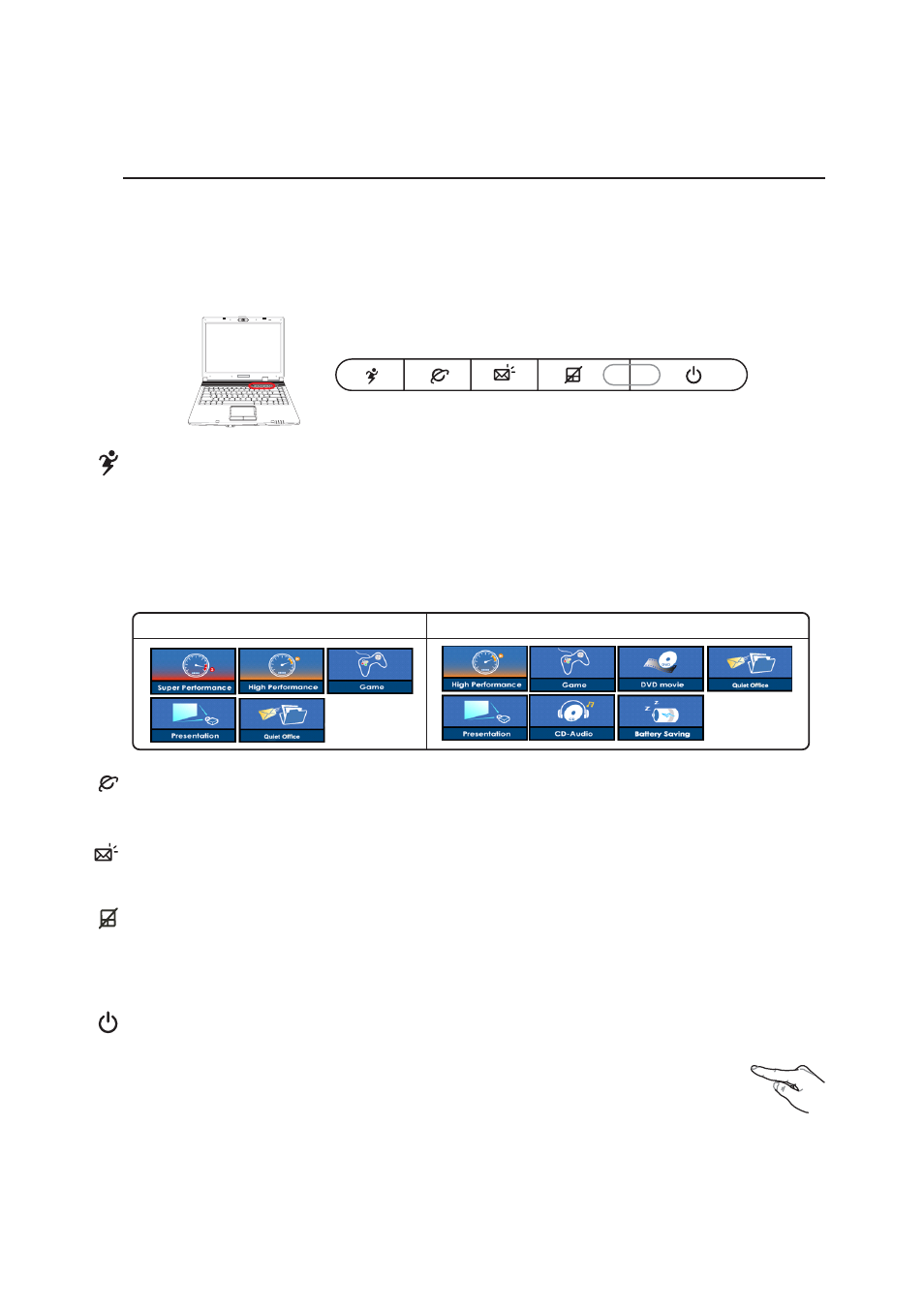 Switches and status indicators | Asus Z62J User Manual | Page 29 / 70