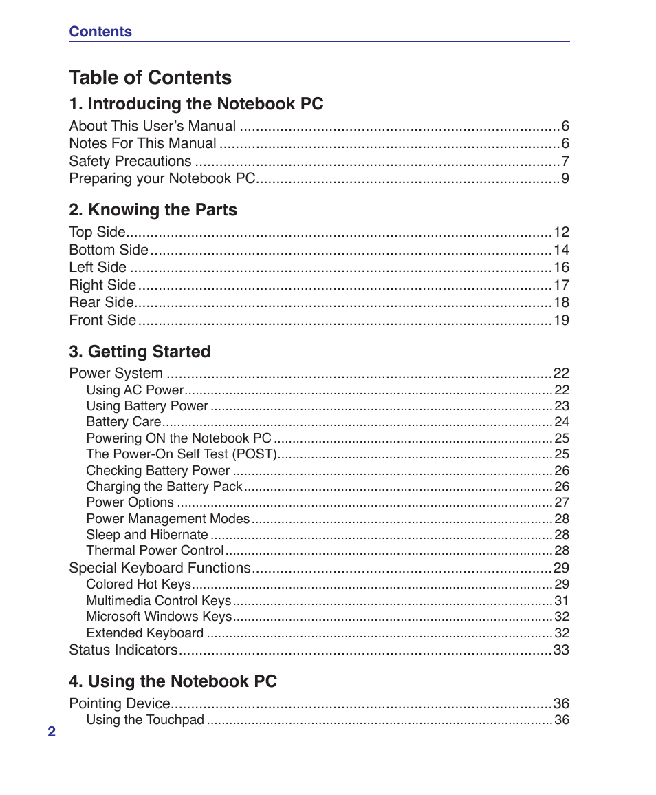 Asus X5DIN User Manual | Page 2 / 78