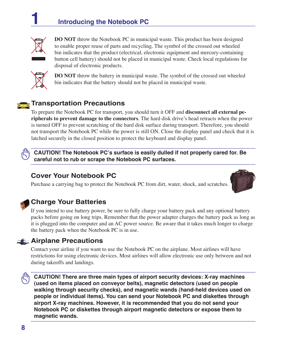 Asus X5DIN User Manual | Page 8 / 78