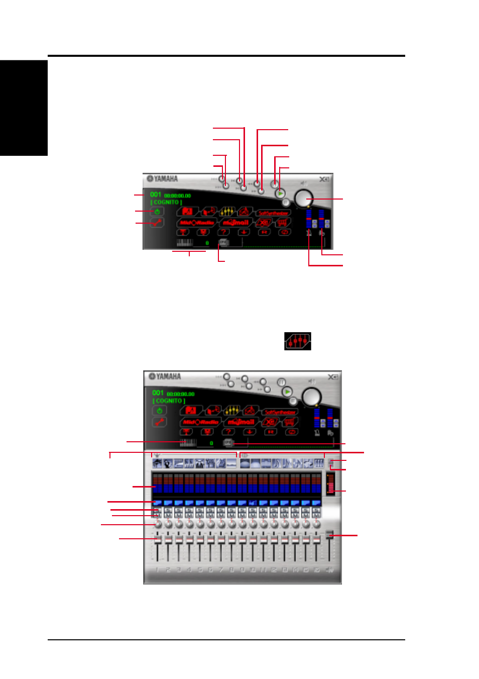 Software reference, 3 yamaha xgstudio mixer control panel, 2 yamaha xgstudio player control panel | Asus p4t user’s manual 102, S/w reference xgplayer | Asus X900-PI4 User Manual | Page 102 / 116