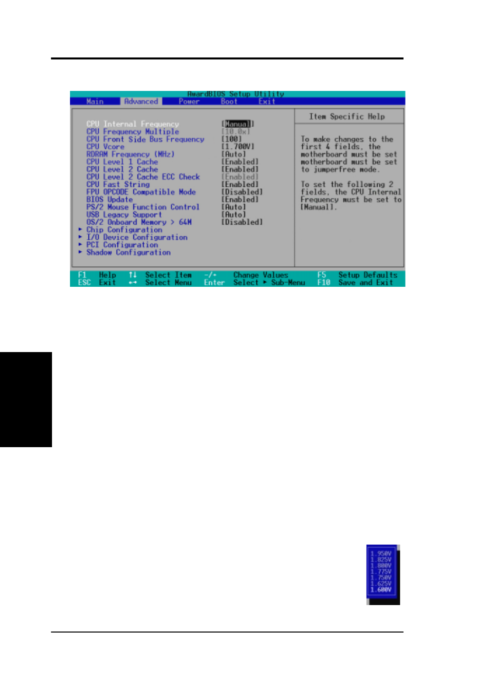 Bios setup, 4 advanced menu | Asus X900-PI4 User Manual | Page 56 / 116