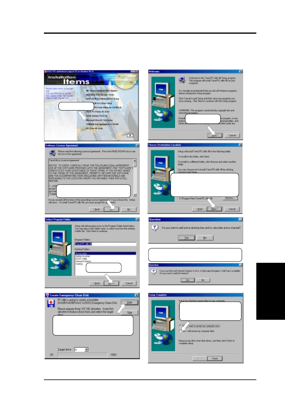 Software setup, 13 pc-cillin 98 vx.xx | Asus X900-PI4 User Manual | Page 89 / 116
