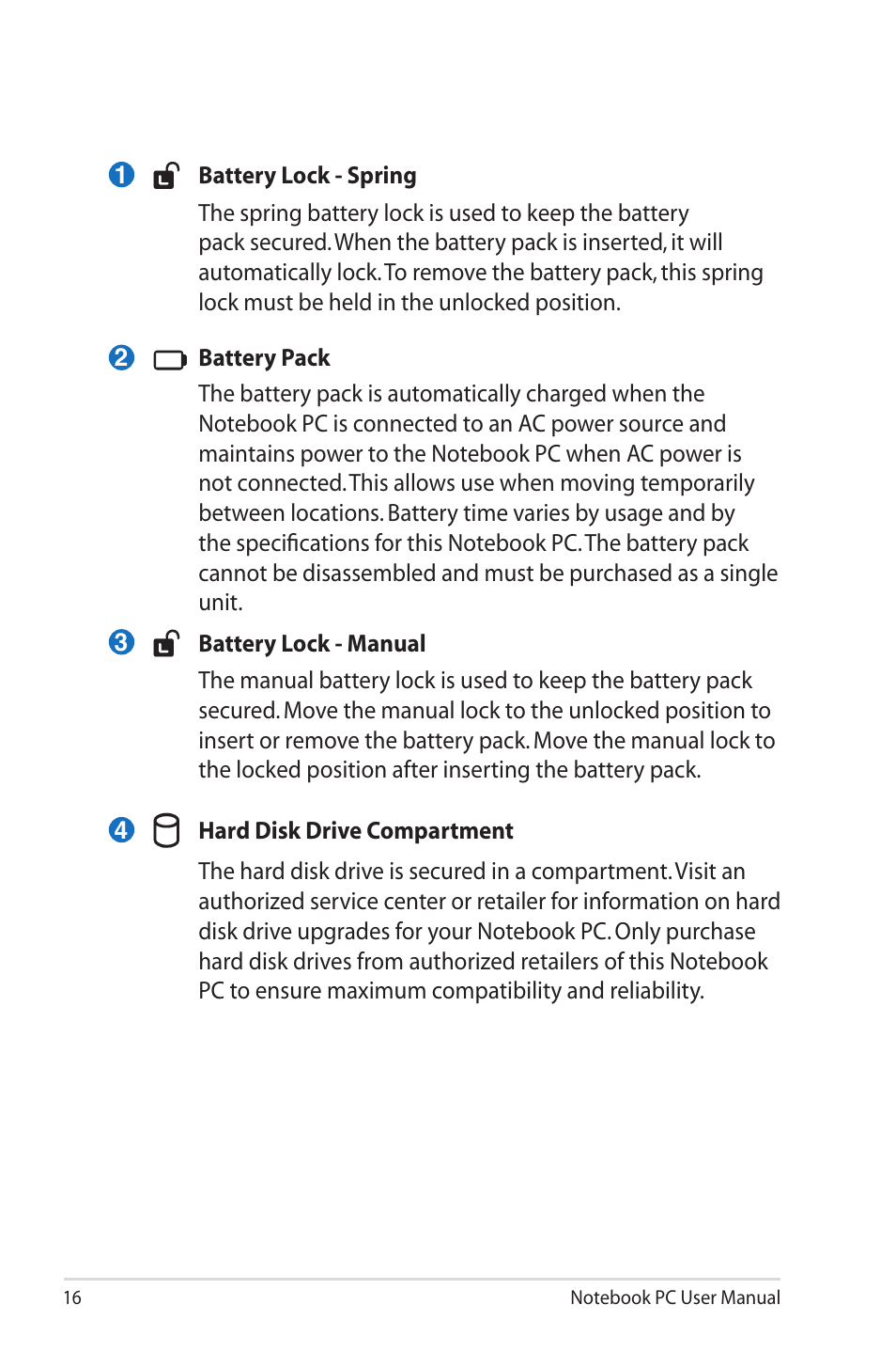 Asus X5MSM User Manual | Page 16 / 114