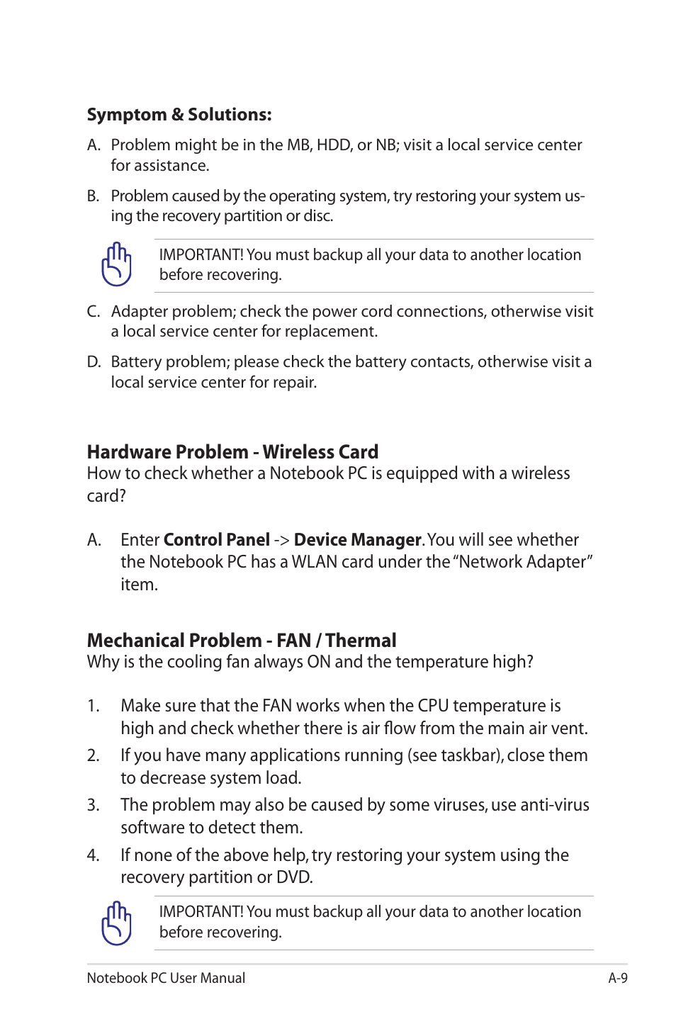 Asus X5MSM User Manual | Page 83 / 114