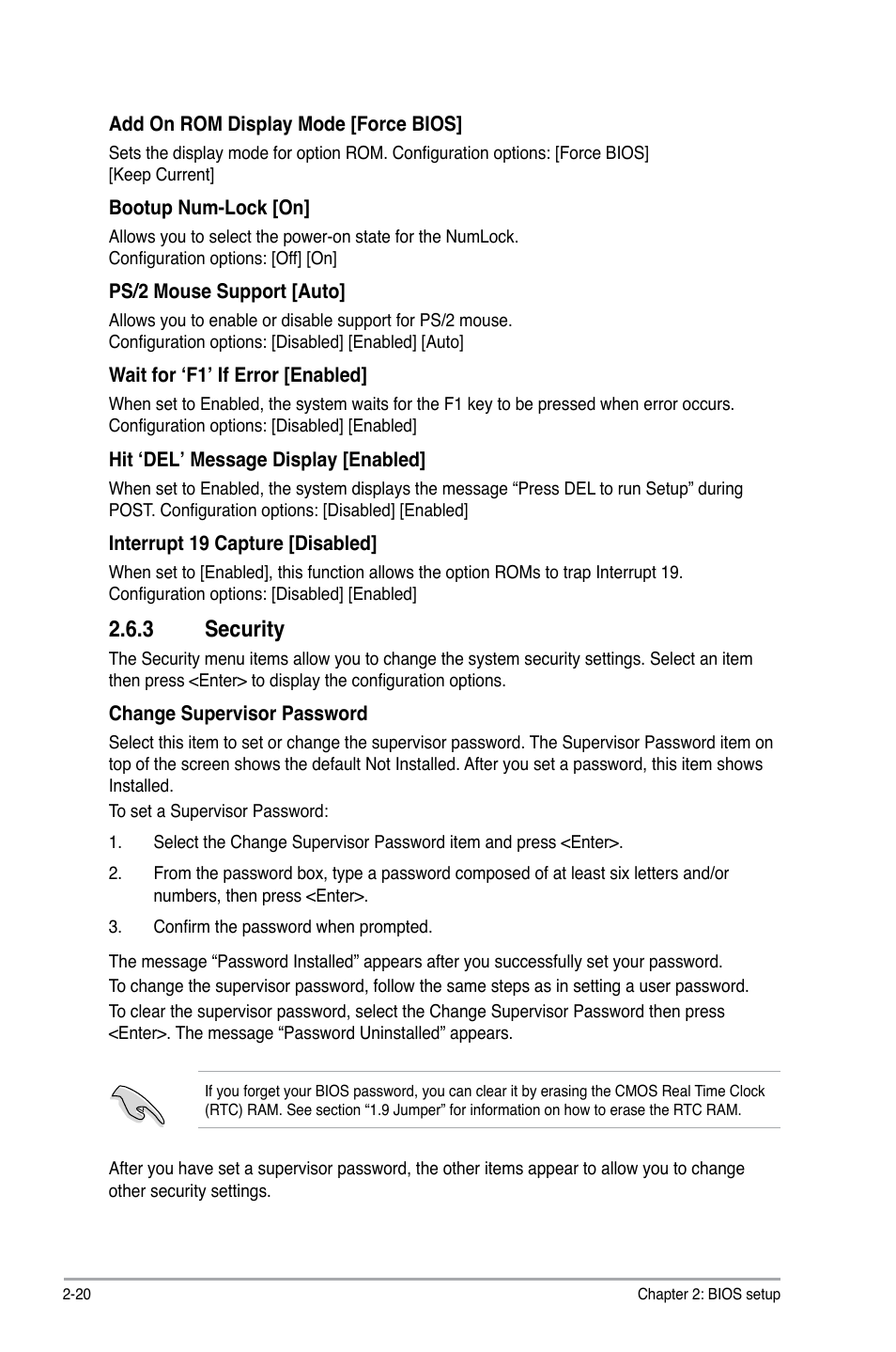 3 security, Security -20, Security | Asus P5KPL SE User Manual | Page 58 / 60