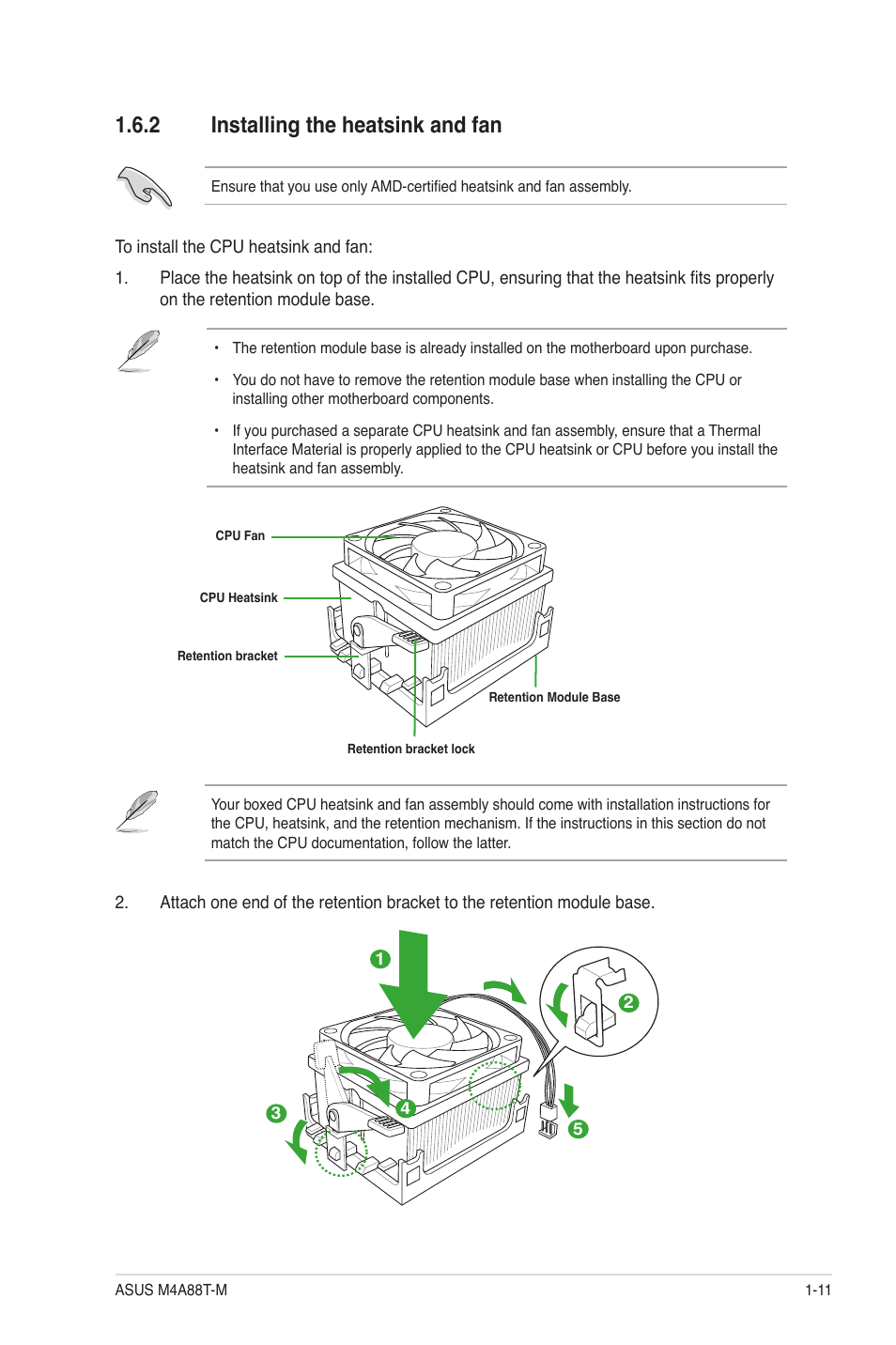 2 installing the heatsink and fan | Asus M4A88T-M/USB3 User Manual | Page 22 / 68