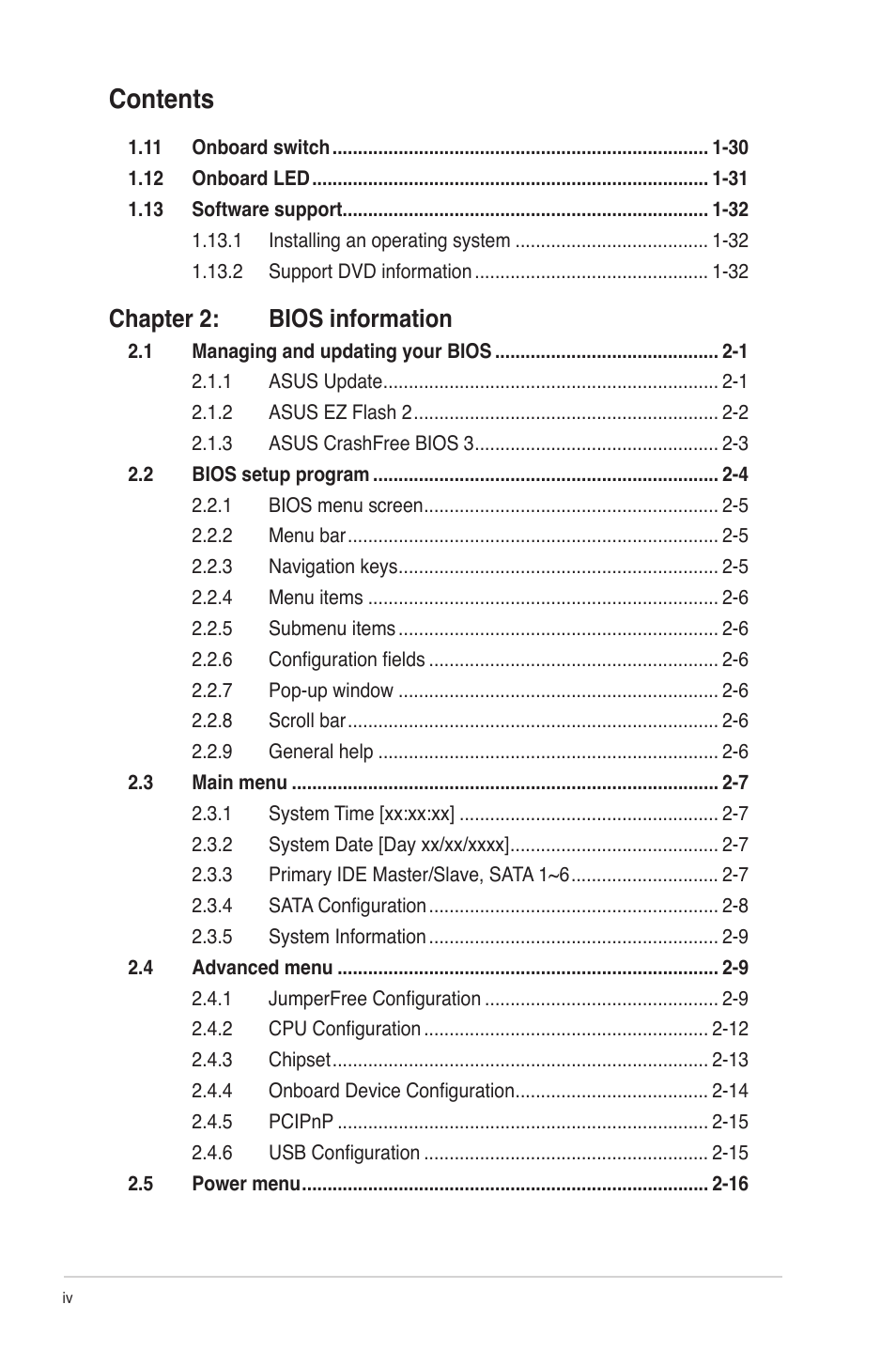 Asus M4A88T-M/USB3 User Manual | Page 4 / 68