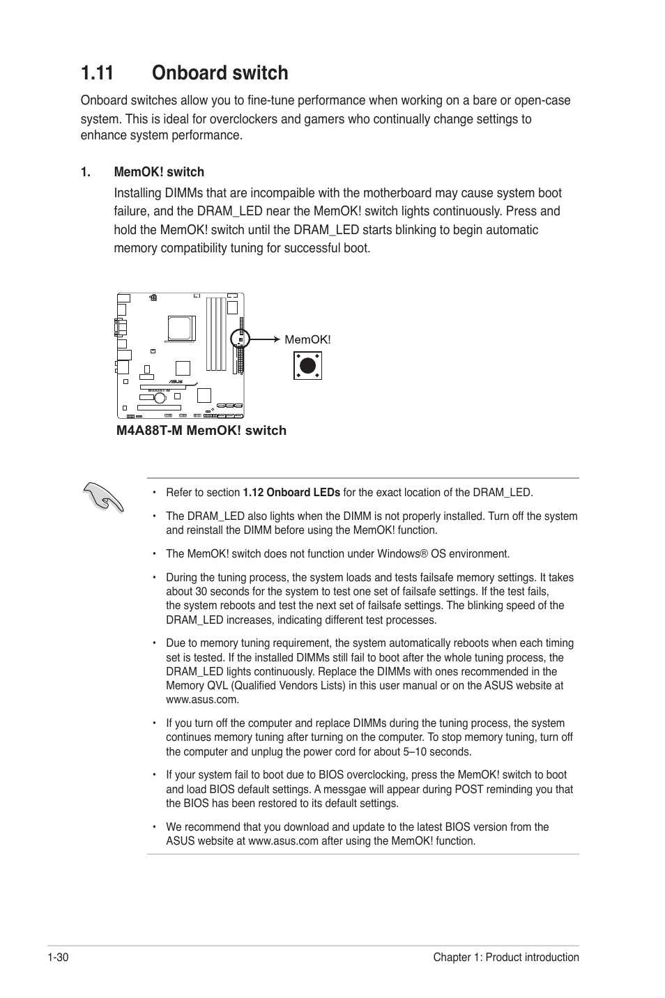 11 onboard switch | Asus M4A88T-M/USB3 User Manual | Page 41 / 68