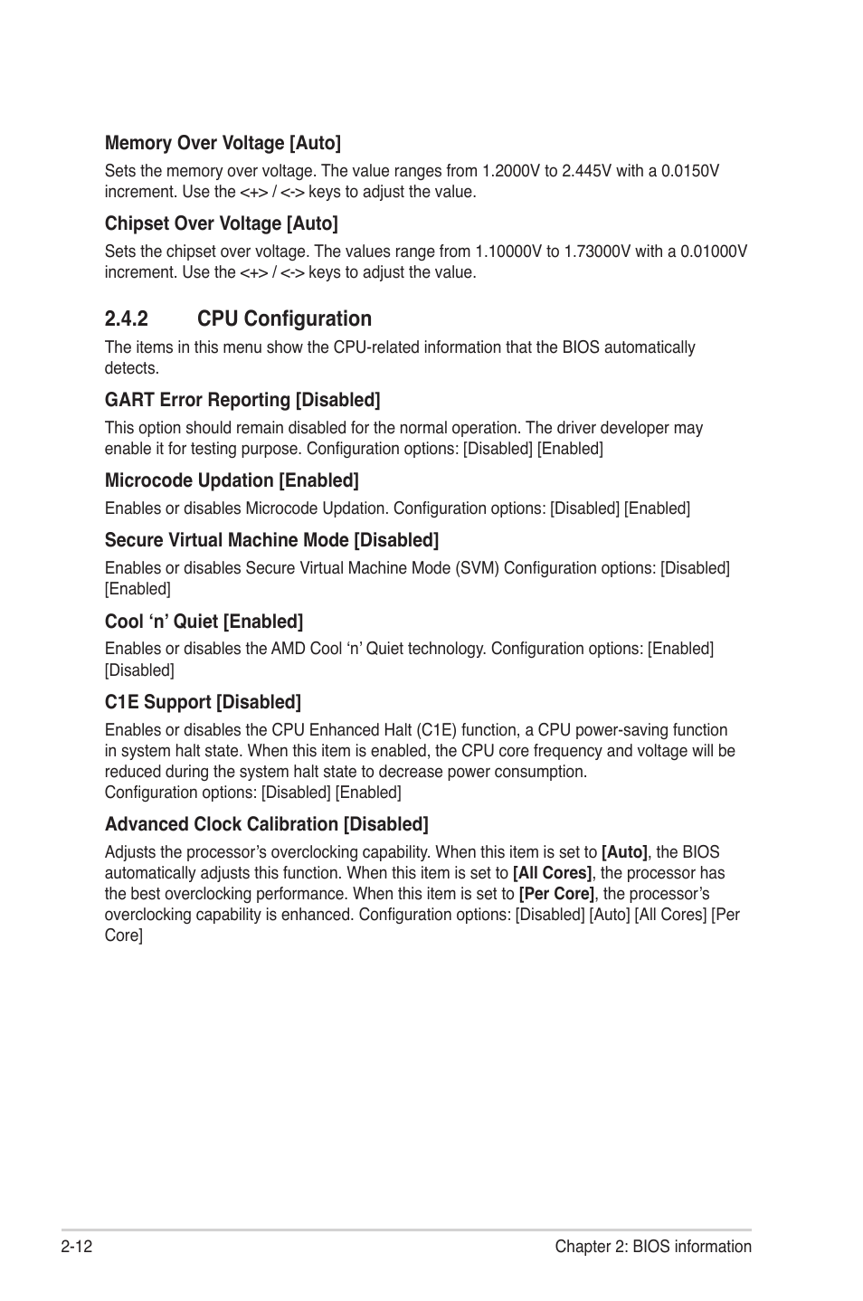 2 cpu configuration | Asus M4A88T-M/USB3 User Manual | Page 55 / 68