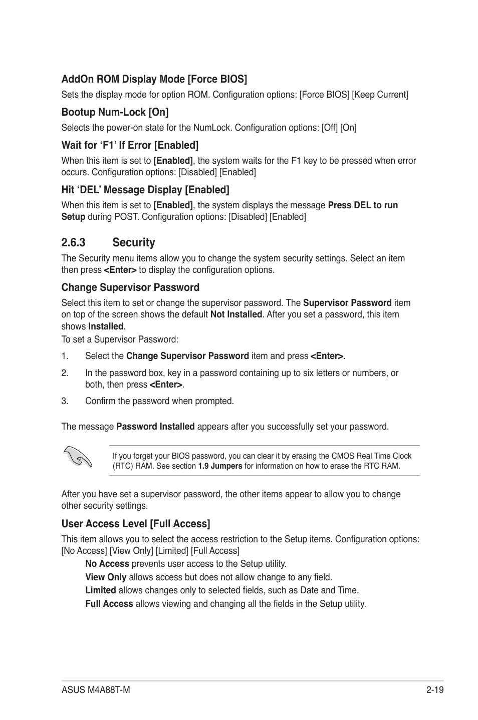 3 security | Asus M4A88T-M/USB3 User Manual | Page 62 / 68